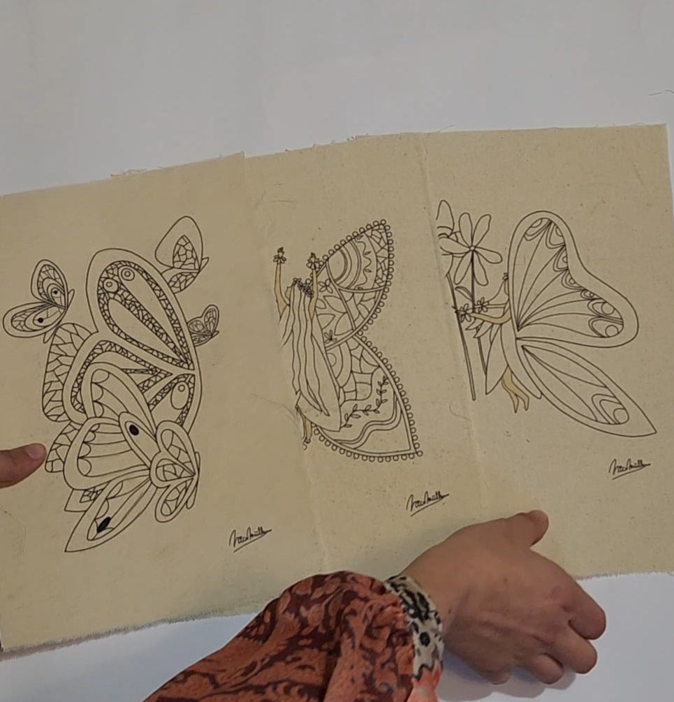 LAMINA PARA BORDAR O PINTAR DISEÑO HADA Y FLORES