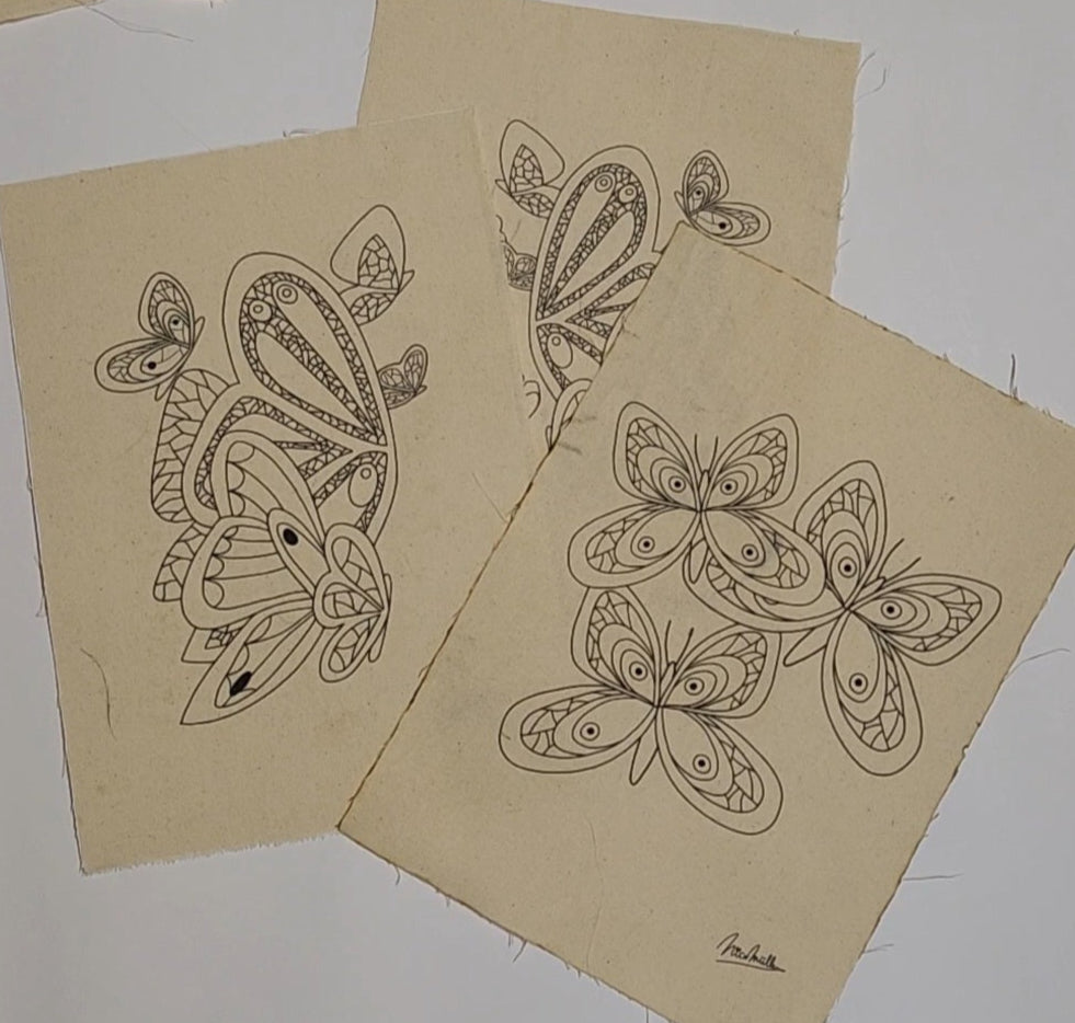 LAMINA PARA BORDAR O PINTAR DISEÑO MARIPOSAS Y FLORES