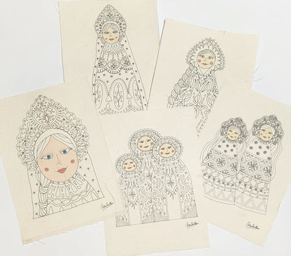 MATRIOSKAS PARA BORDAR DISEÑO REINA