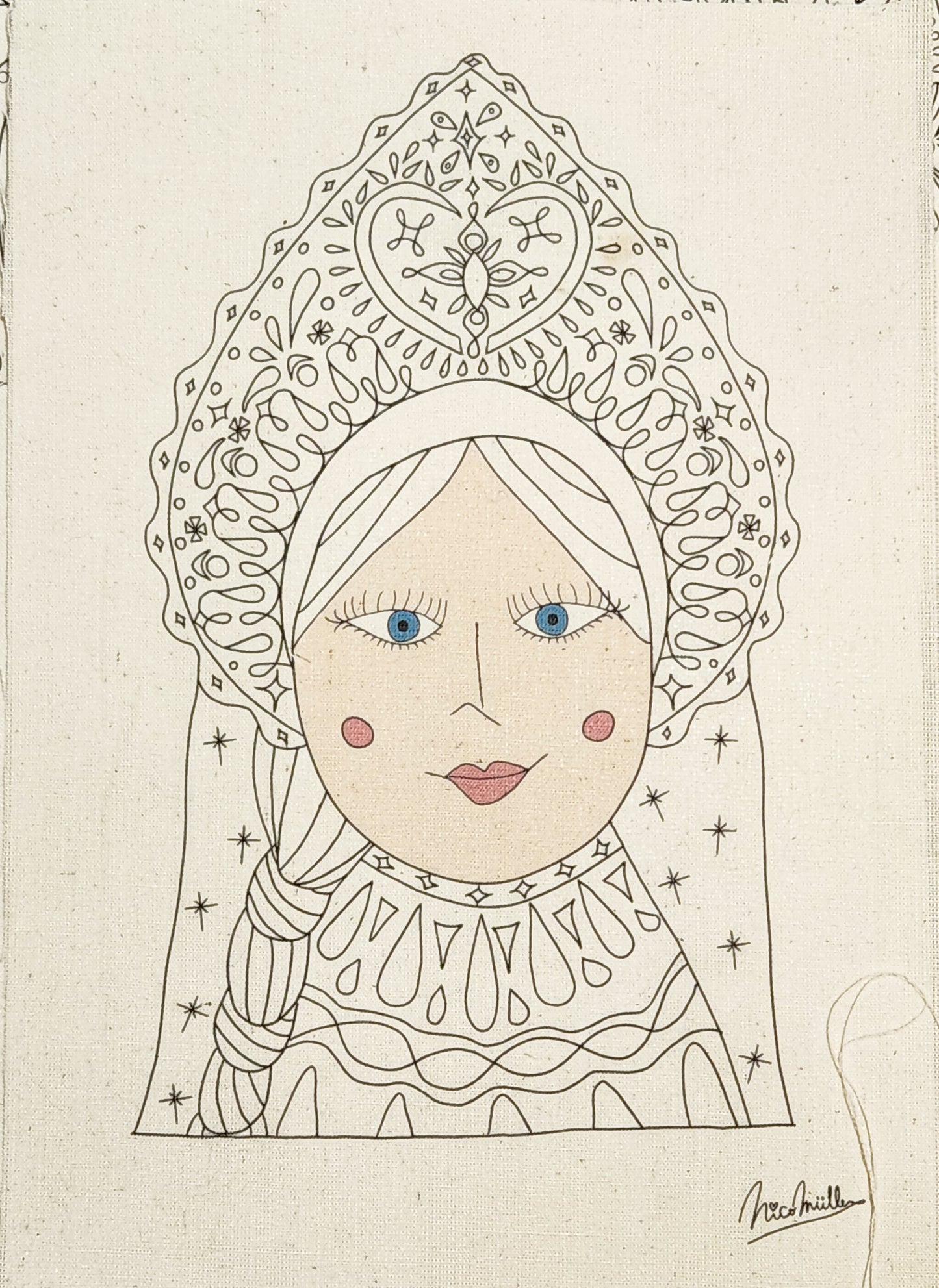 MATRIOSKAS PARA BORDAR DISEÑO RETRATO REINA