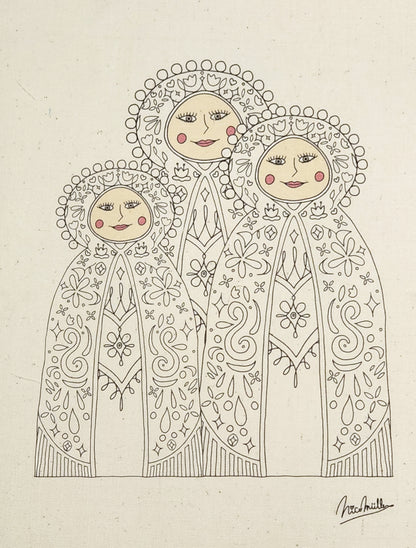 MATRIOSKAS PARA BORDAR DISEÑO TRIADA