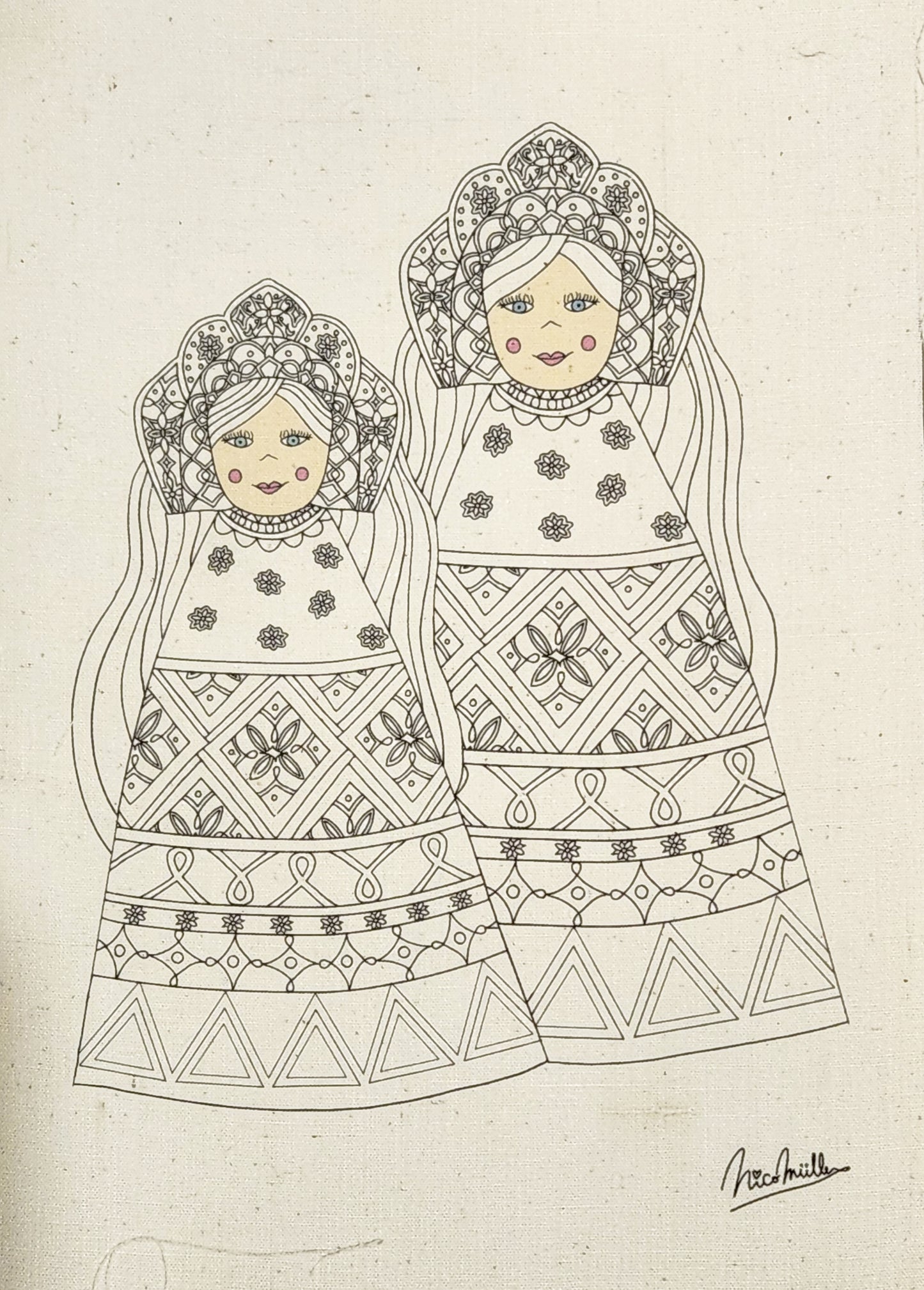 MATRIOSKAS PARA BORDAR DISEÑO NIÑITAS