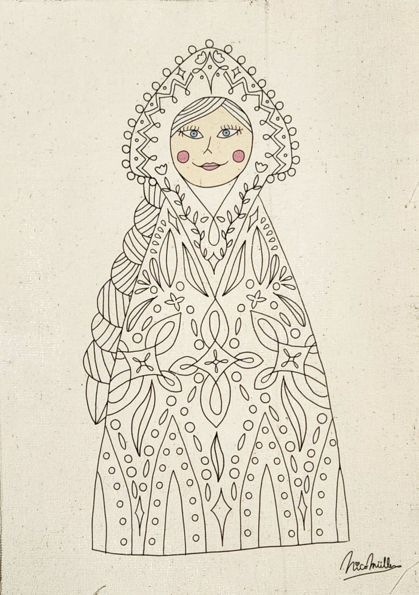 MATRIOSKA PARA BORDAR DISEÑO FLORAL