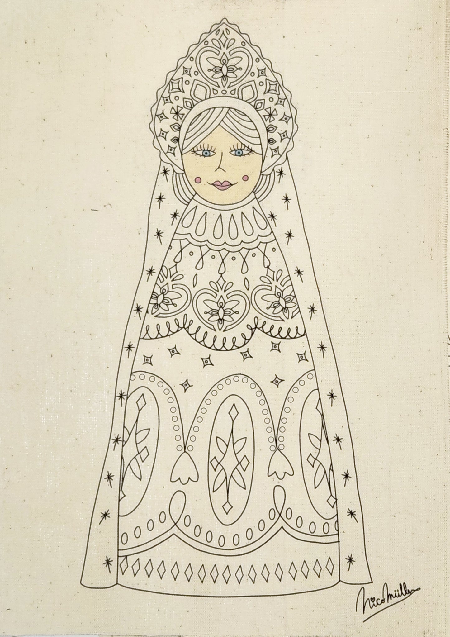 MATRIOSKAS PARA BORDAR DISEÑO REINA