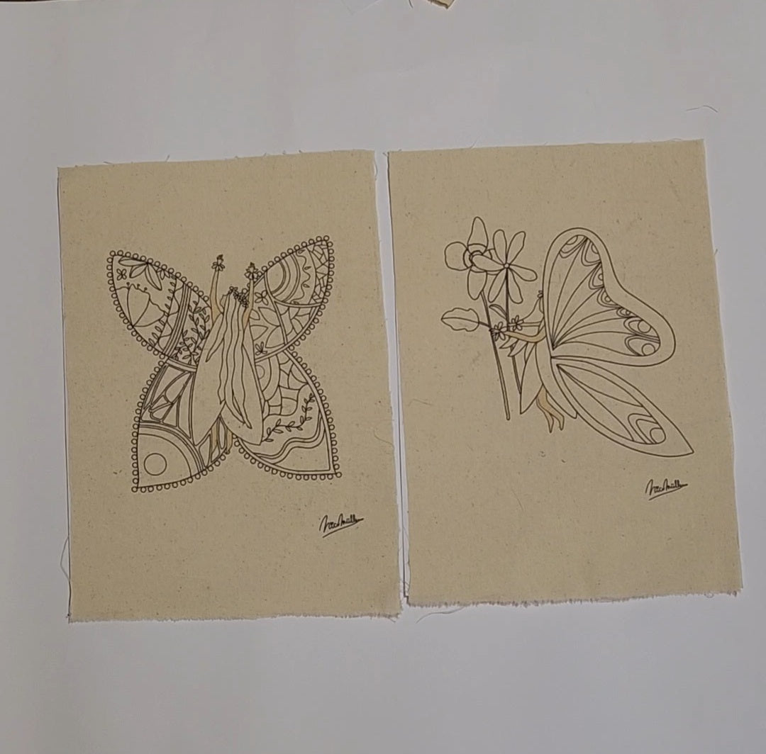 LAMINA PARA BORDAR O PINTAR DISEÑO HADA Y FLORES