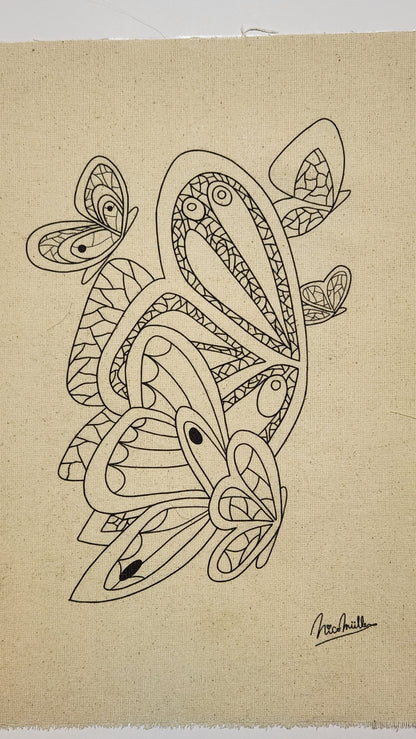 LAMINA BORDAR O PINTAR DISEÑO MIX DE  MARIPOSAS